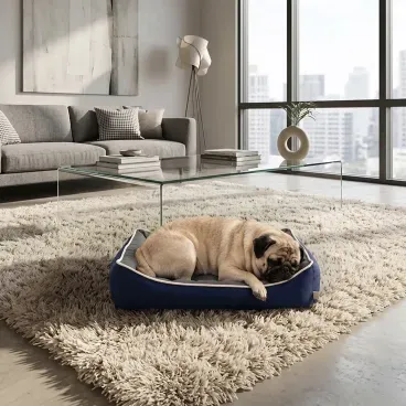 Pet-dormindo-na-Cama-Bicolor-Fabrica-Pet-Azul-e-Cinza