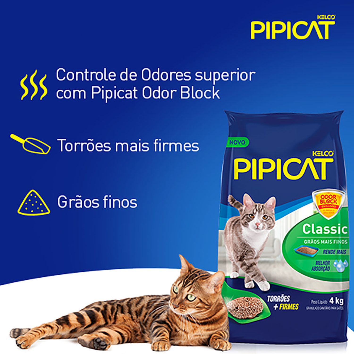 Granulado-Sanitario-para-Gatos-Pipicat-Classic-Informacoes