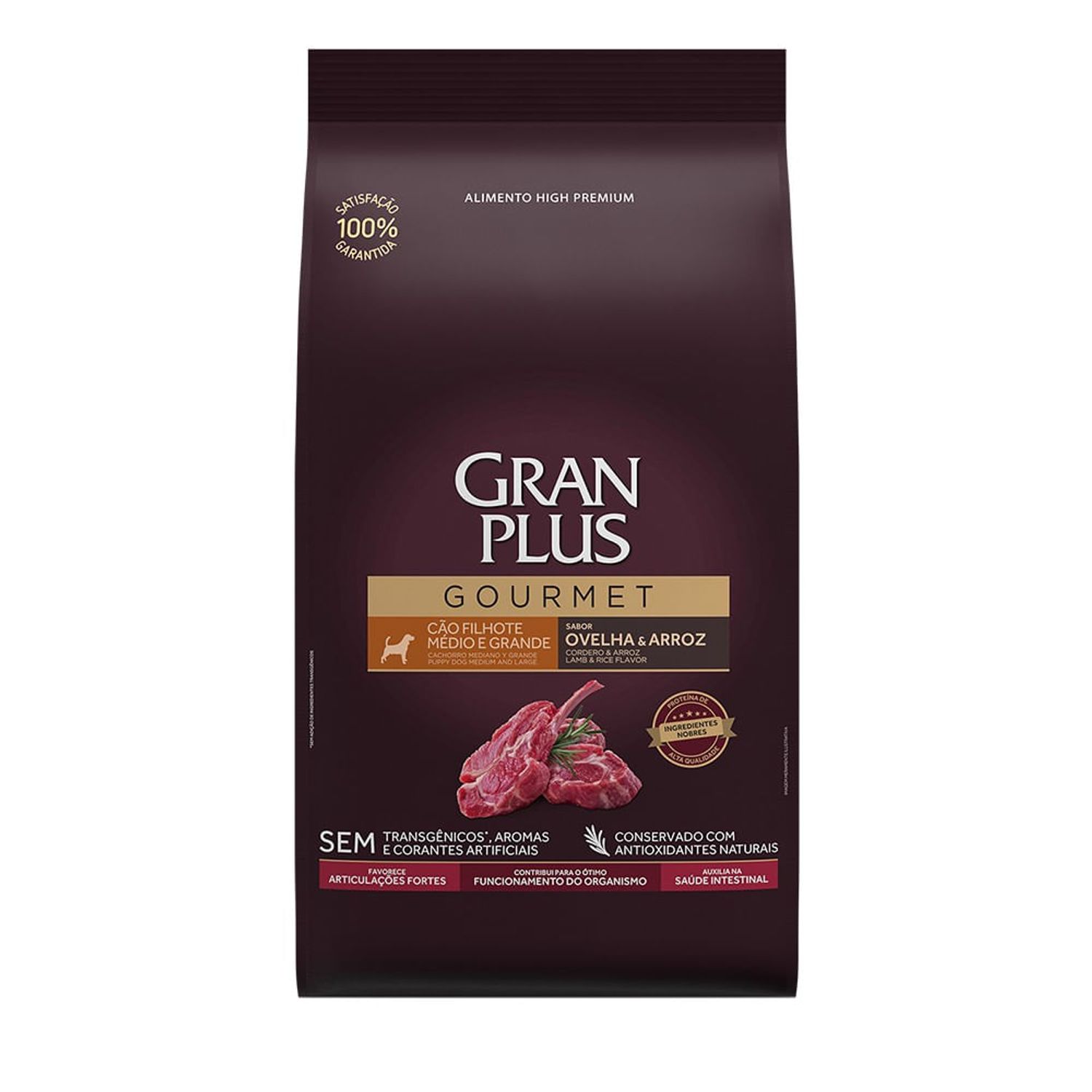 Gran-Plus-Gourmet-Caes-Filhotes-Medio-e-Grande-Ovelha-e-Arroz