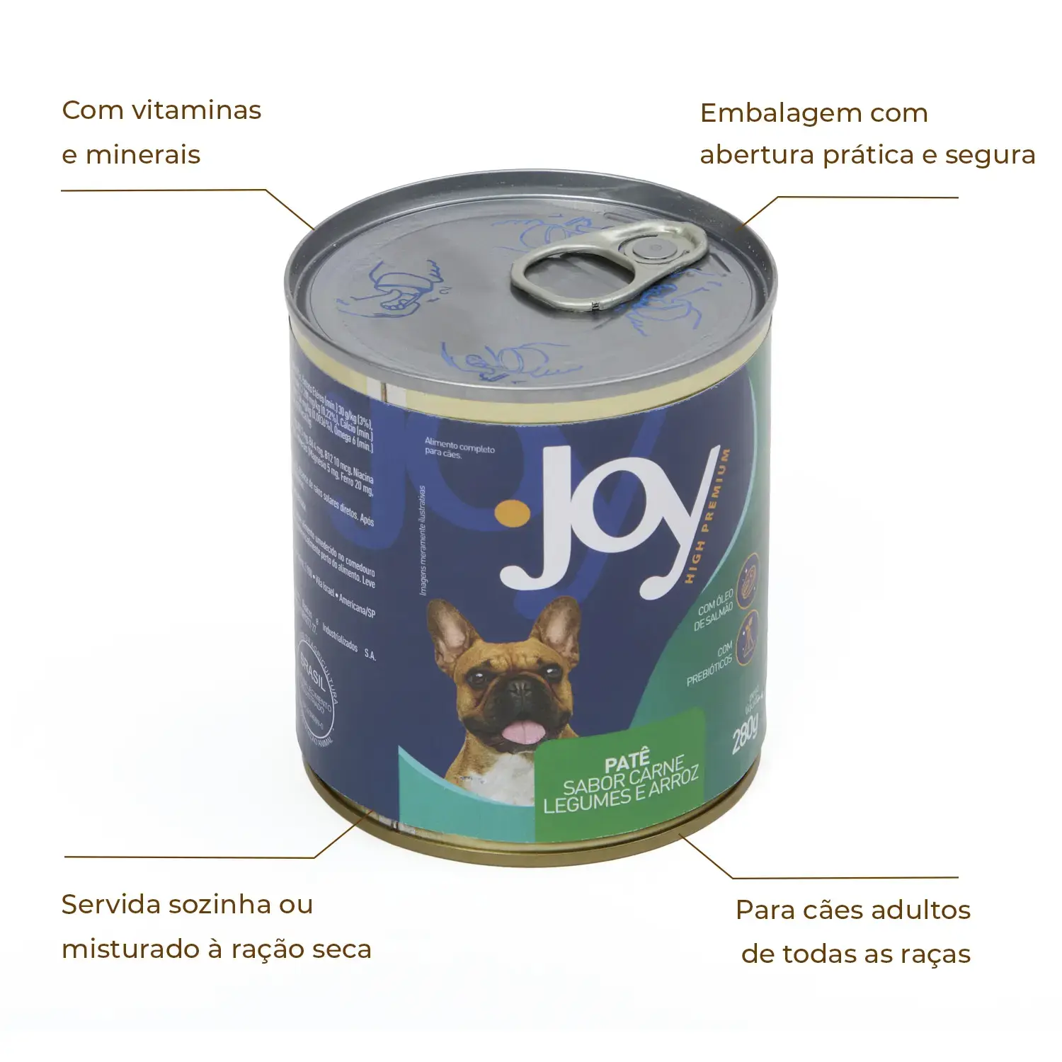 Ração Úmida Joy Patê para Cães Adultos Carne e Vegetais