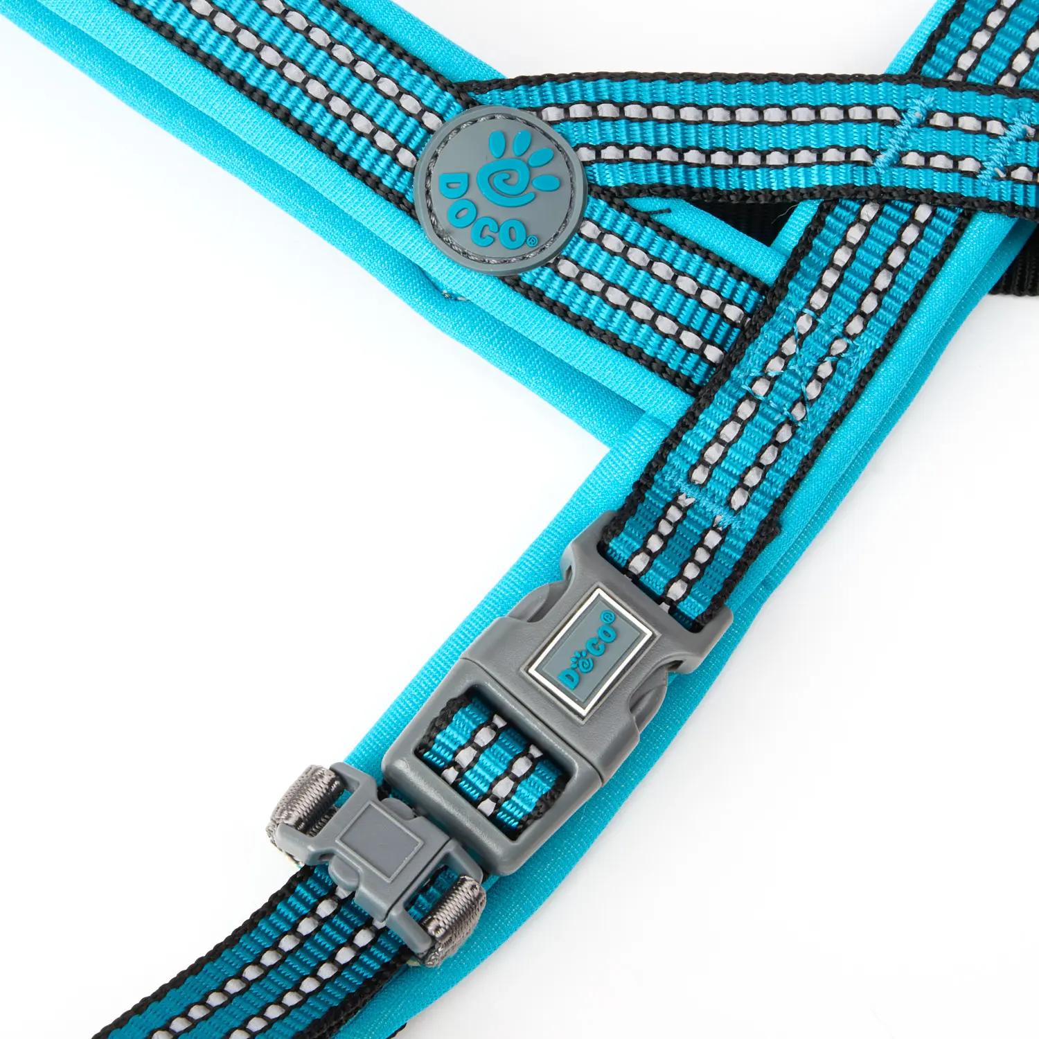 Peitoral Refletivo para Cães Vario Neoprene Doco Turquesa