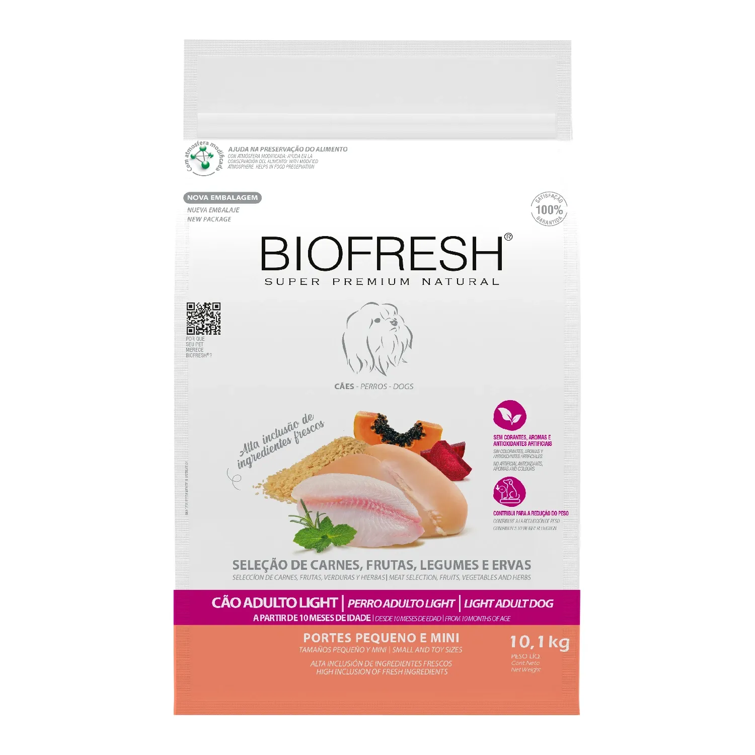 Racao-Biofresh-Light-Caes-Adultos-Racas-Pequenas-e-Minis_101KG_FRENTE