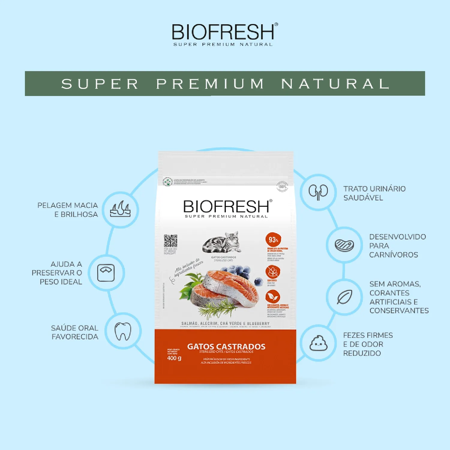 Ração Biofresh Gatos Castrados Salmão