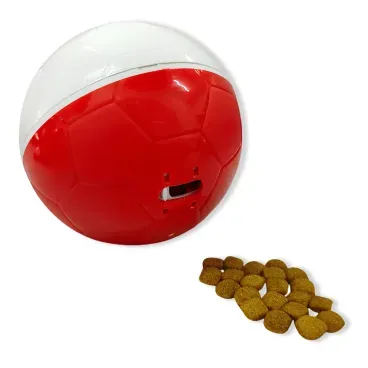 Brinquedo-Comedouro-Crazy-Ball-Amicus-Vermelho-e-Branco-compartimento-e-racao