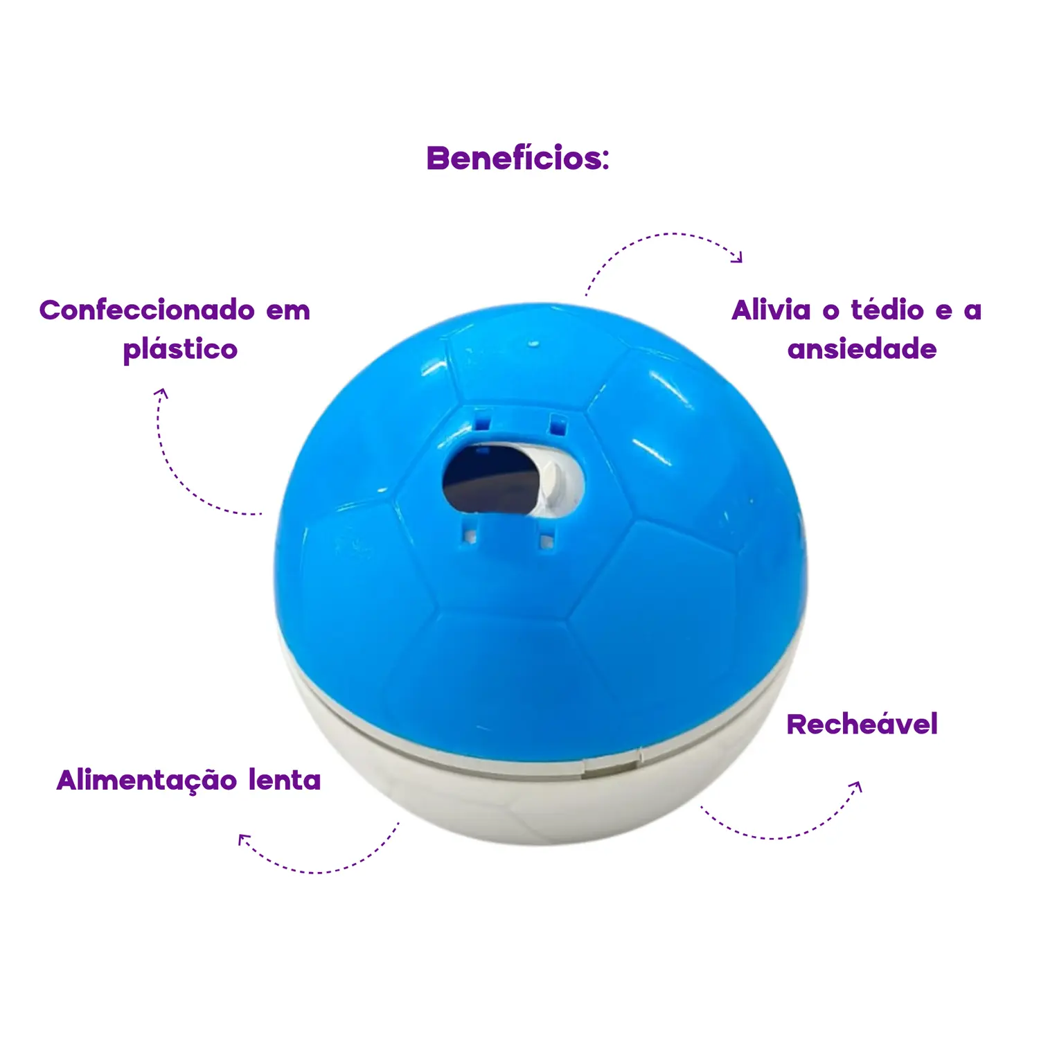 Brinquedo-Comedouro-Amicus-Crazy-Ball-Azul-e-Branca-Beneficios