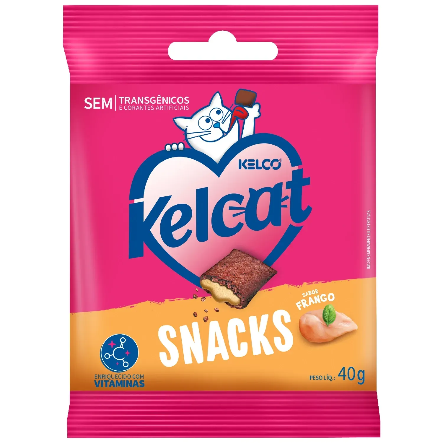 Petisco Kelcat Snack Frango para Gatos