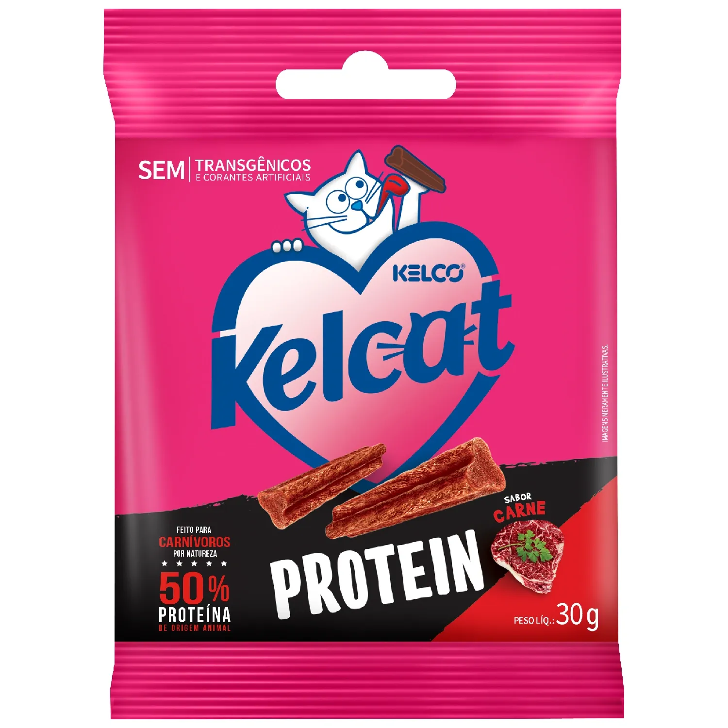 Petisco-Kelcat-Stick-Protein-Carne-para-Gatos-frente