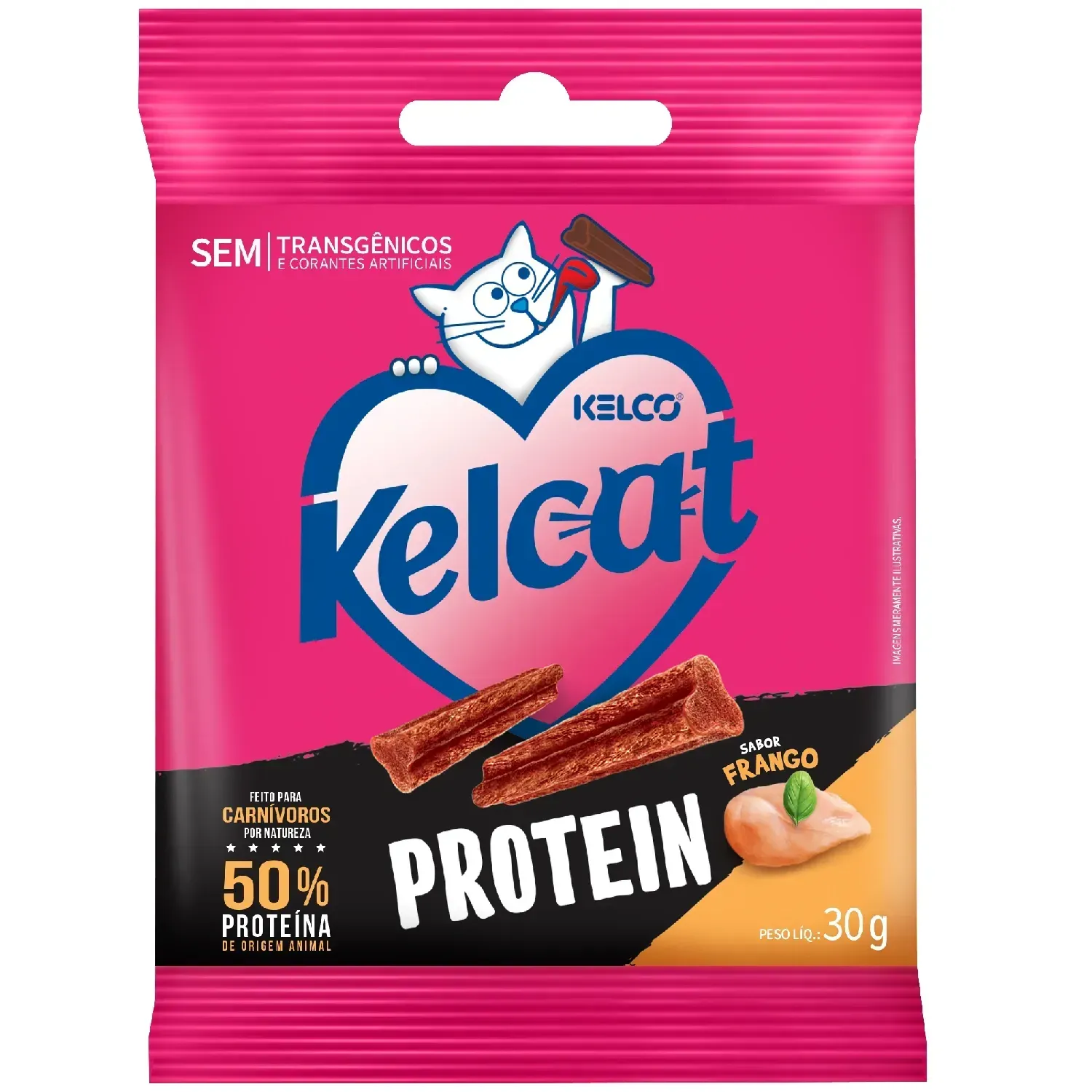 Petisco-Kelcat-Stick-Protein-Frango-para-Gatos-Frontal