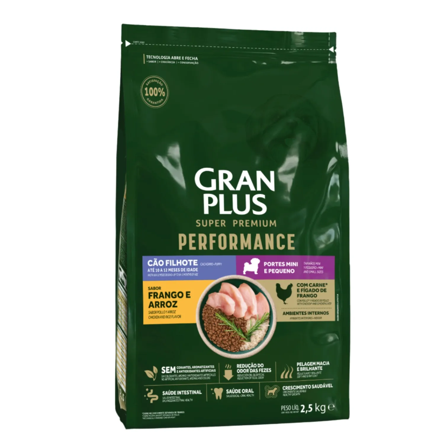Racao-GranPlus-Performance-Caes-Filhotes-Mini-e-Pequeno-Frango-e-Arroz-2.5kg