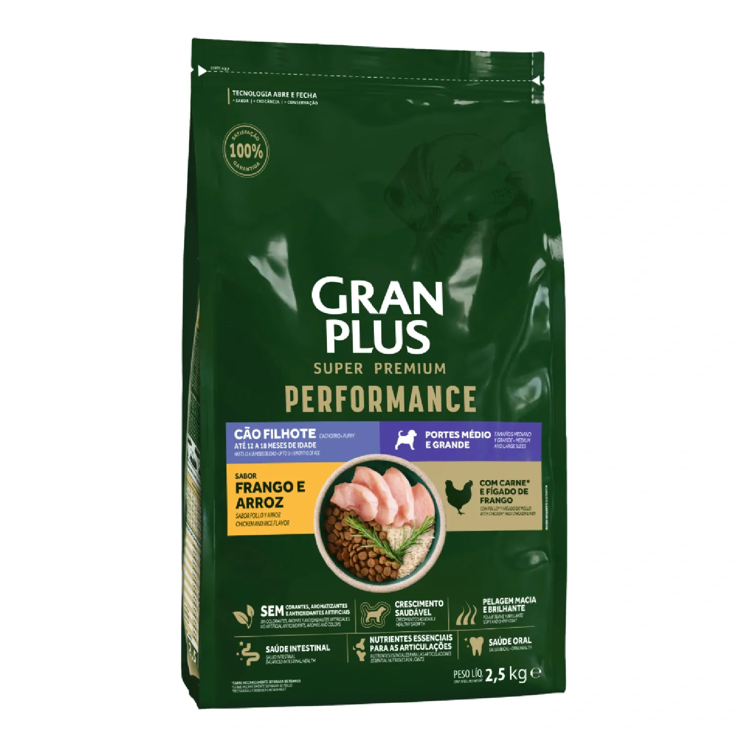 Racao-GranPlus-Performance-Caes-Filhotes-Medio-e-Grande-25kg