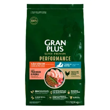 Racao-GranPlus-Performance-Caes-Senior-Frango-e-Peru-2.5kg-frente