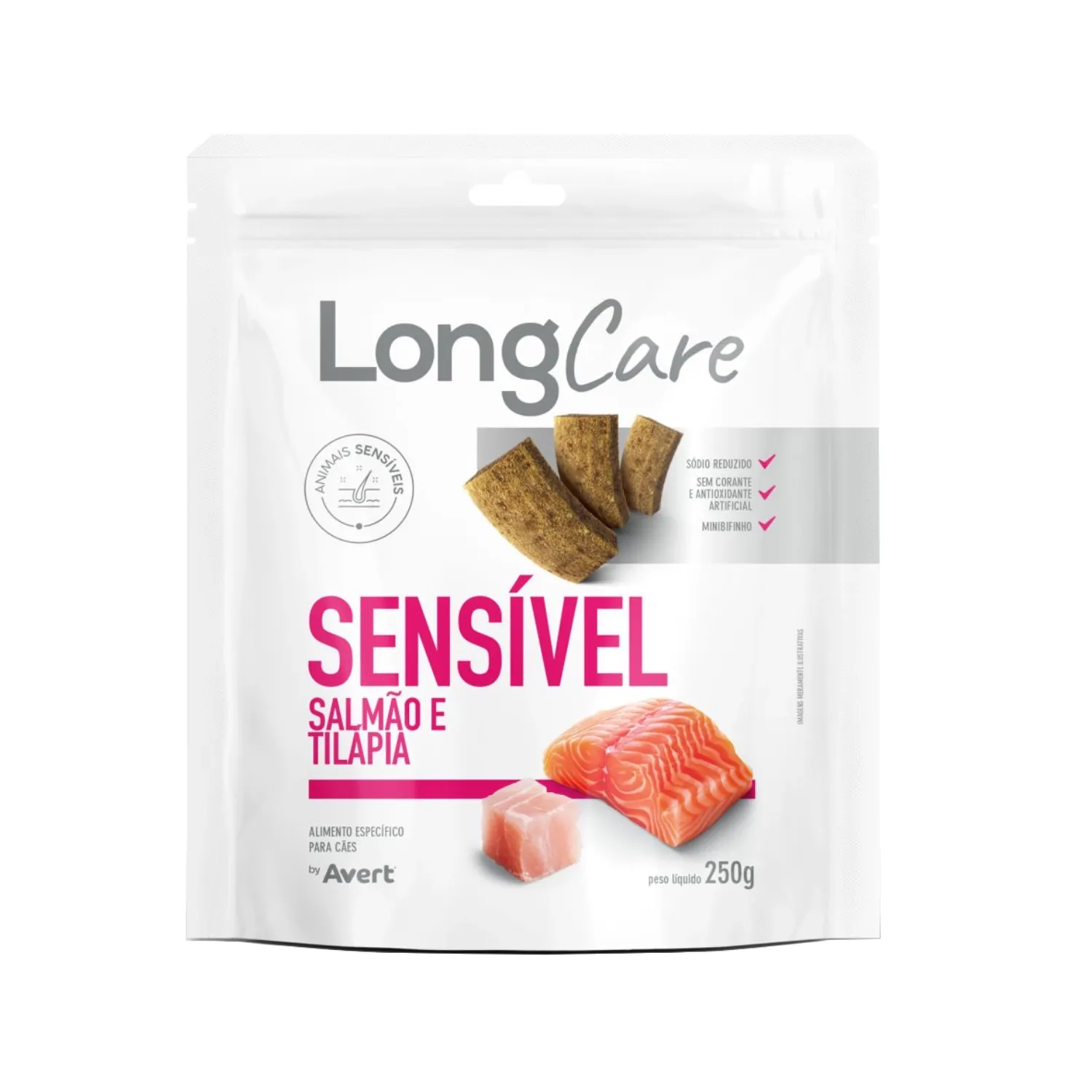 Petisco LongCare Sensível para Cães Adultos Salmão e Tilápia