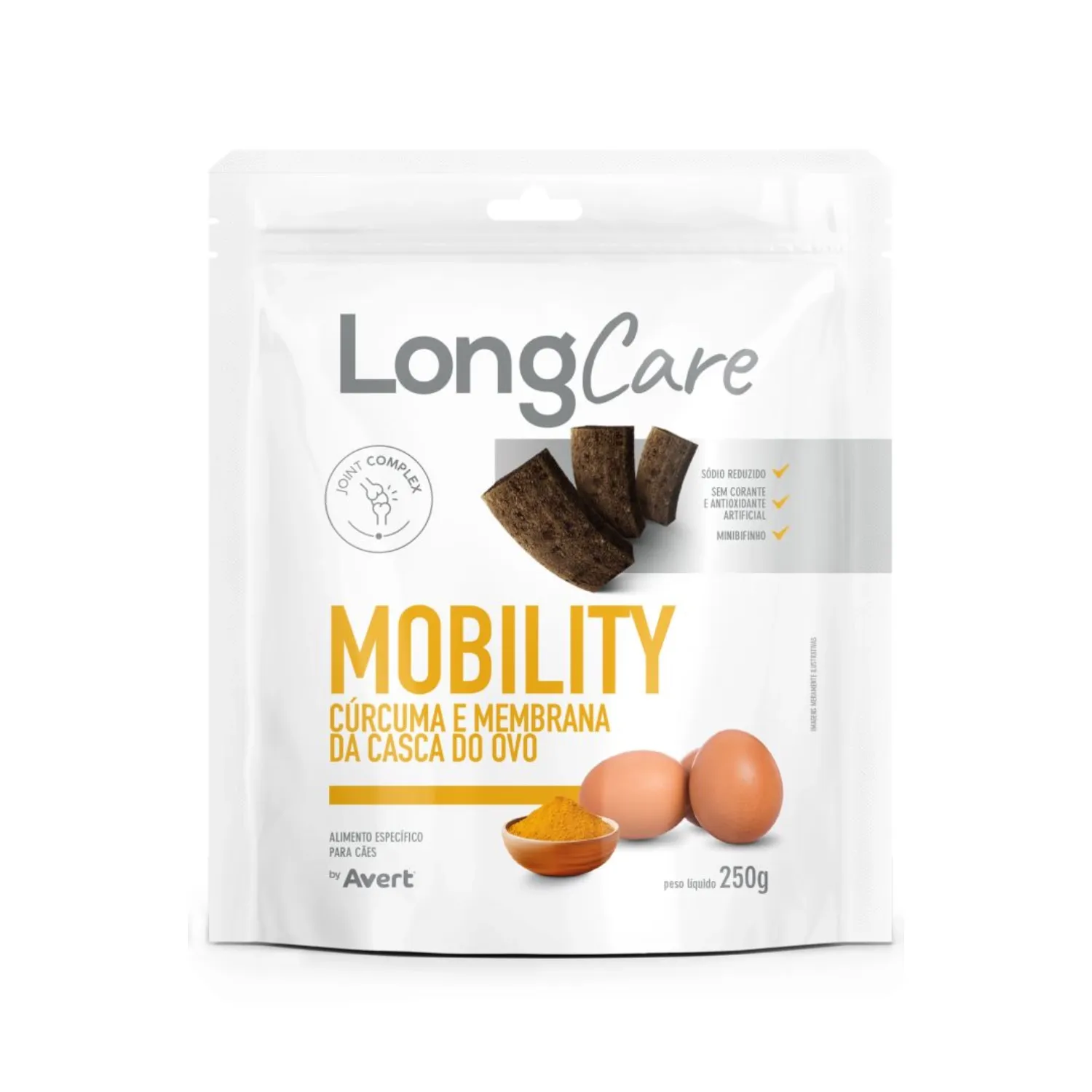 Petisco LongCare Mobility para Cães Cúrcuma e Membrana da Casca do Ovo