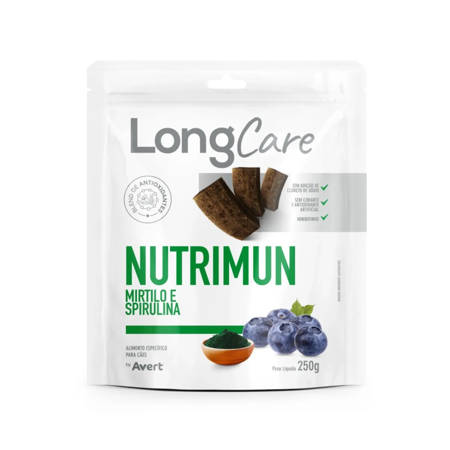 Petisco LongCare Nutrimun para Cães Mirtilo e Spirulina