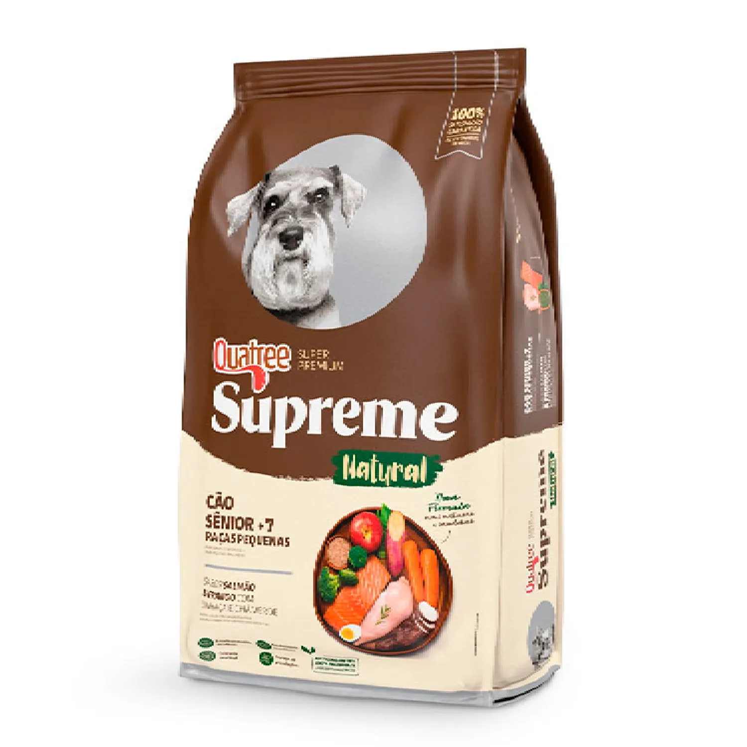 Ração Quatree Supreme Cães Sênior 7+ Raças Pequenas Salmão e Frango
