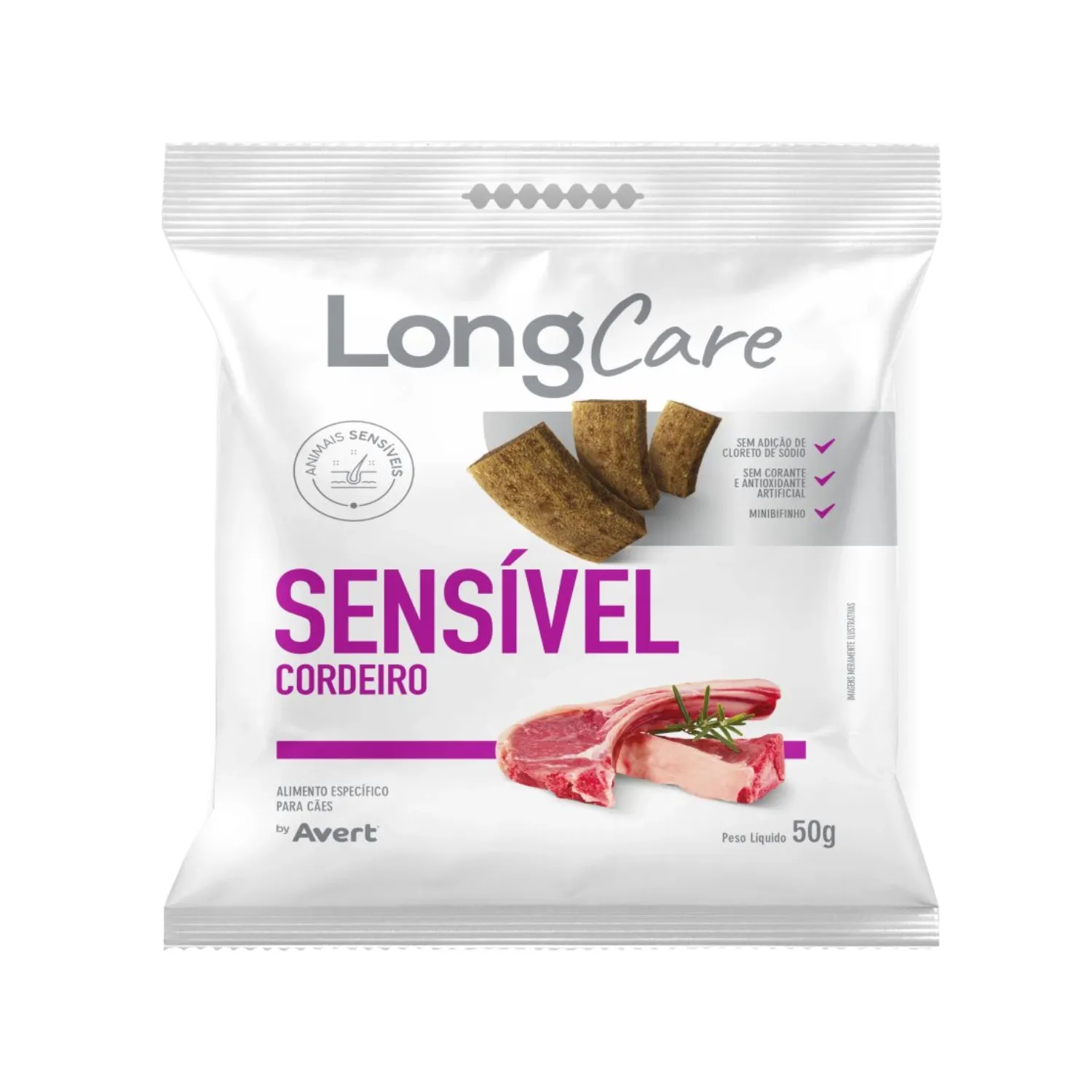 Petisco Snack LongCare Sensível para Cães Adultos Cordeiro