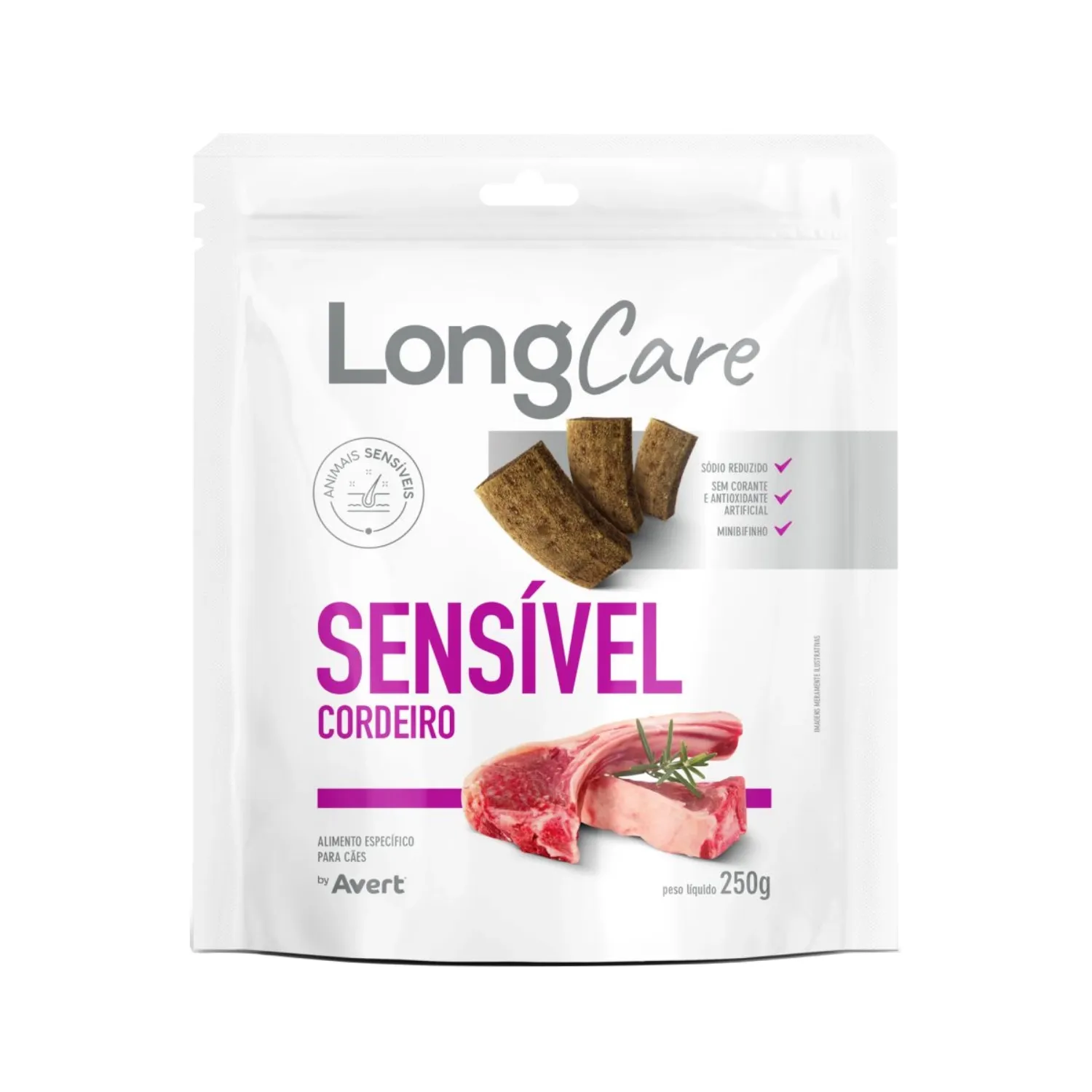 Petisco Snack LongCare Sensível para Cães Adultos Cordeiro