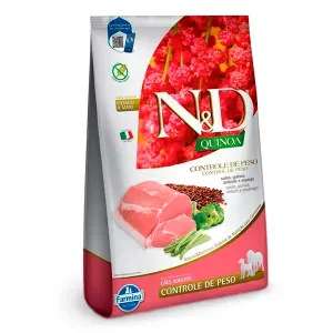 Ração N&amp;D Quinoa Controle de Peso Cães Adultos Raças Médias e Grandes Suíno - 10,1 kg