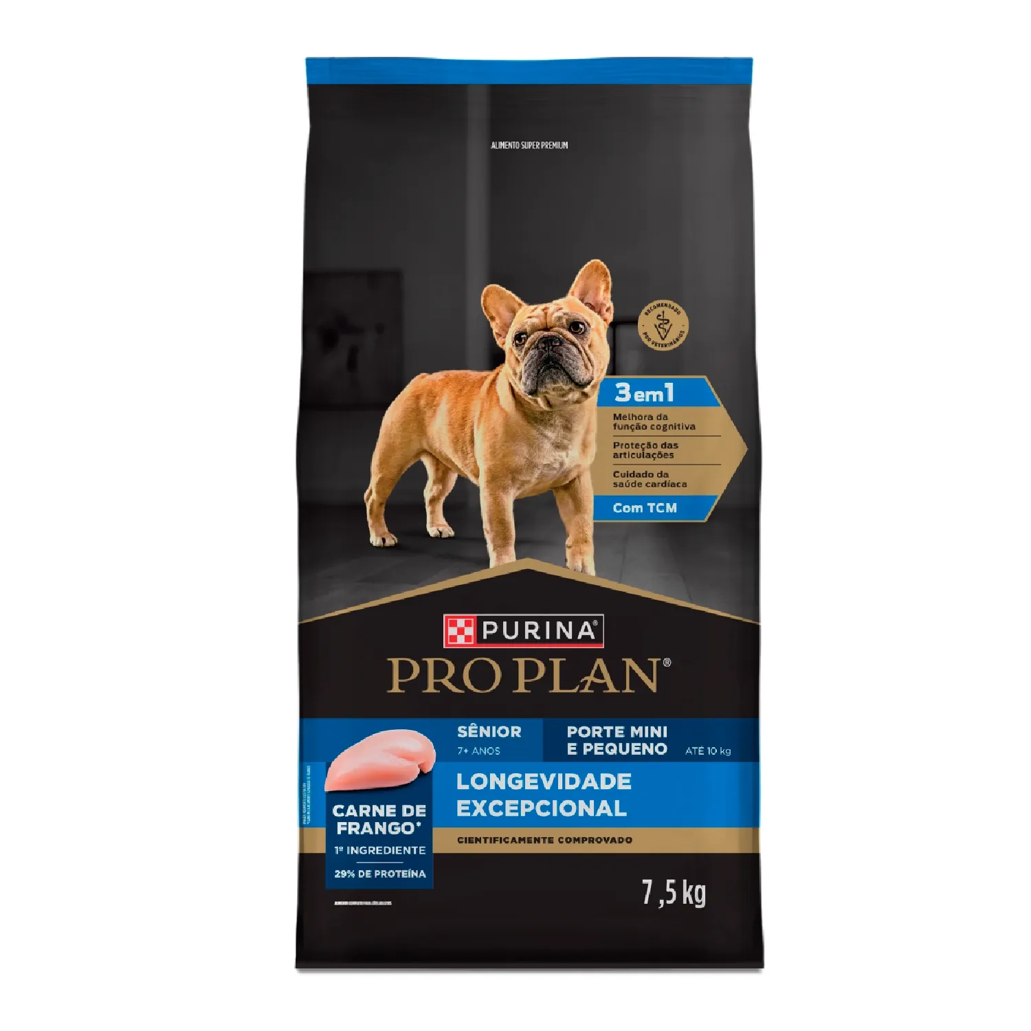 Ração Pro Plan Longevidade Excepcional Cães Sênior 7+ Mini e Pequeno Frango