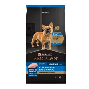Ração Pro Plan Longevidade Excepcional Cães Sênior 7+ Mini e Pequeno Frango