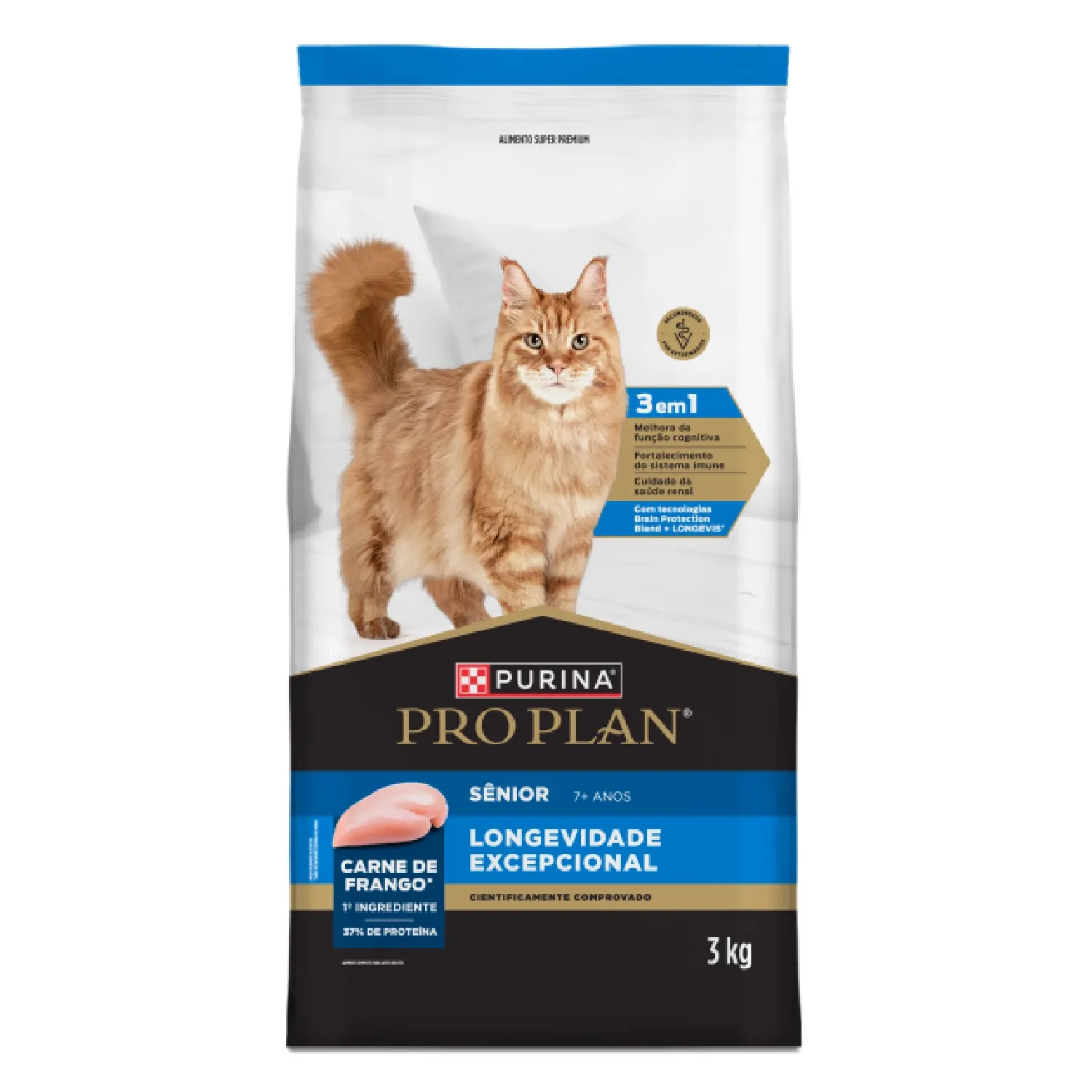 Ração Pro Plan Longevidade Excepcional Gatos Sênior 7+ Frango