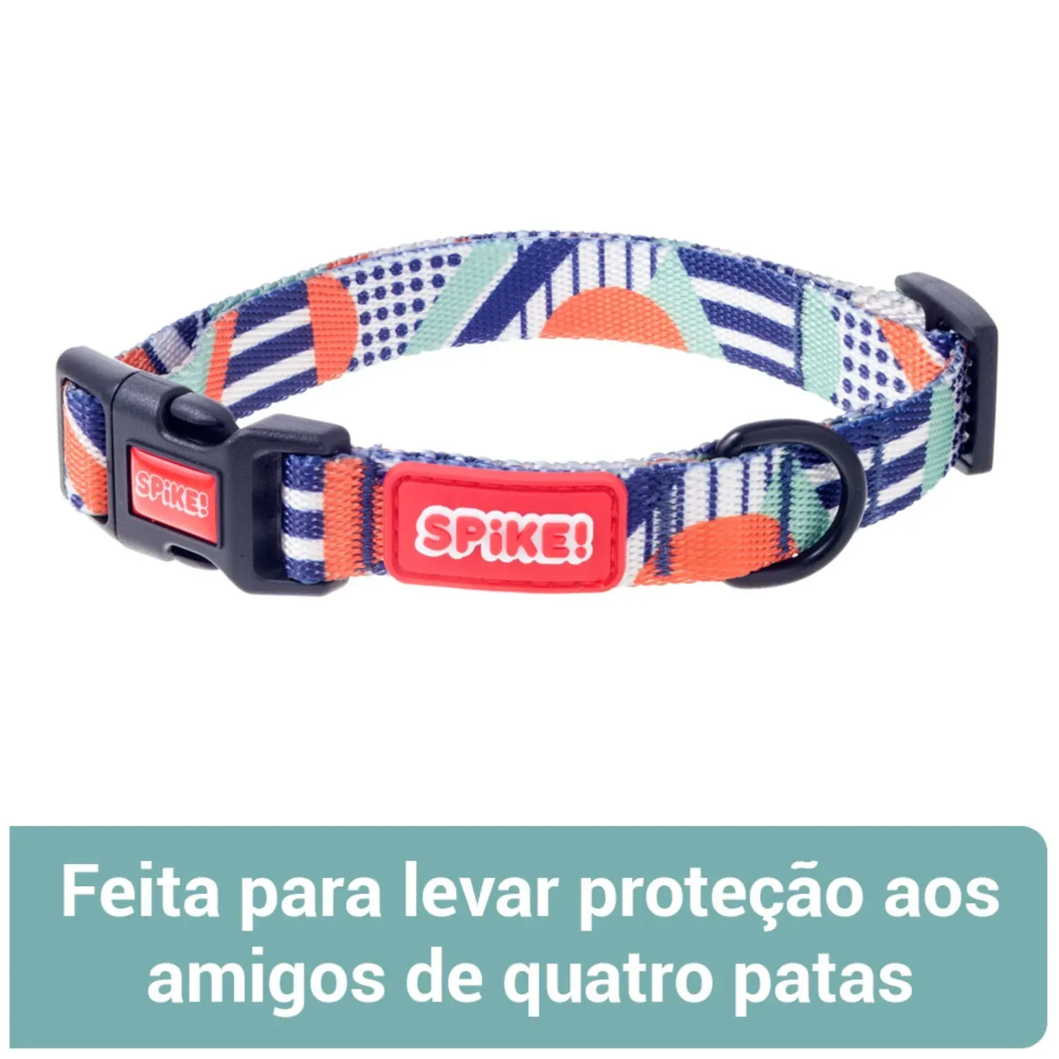 Coleira para Cães Geo Azul Spike