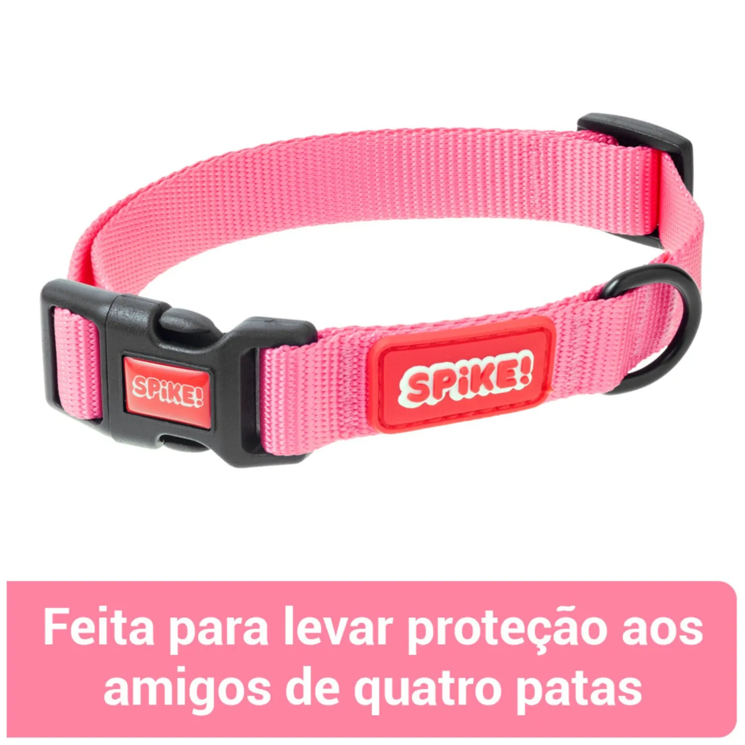 Coleira de Passeio para Cães Pink Spike