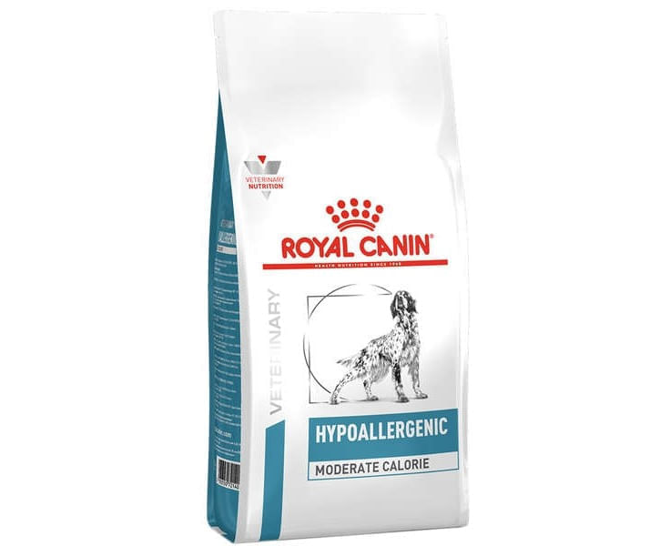 Ração Royal Canin Veterinary Diet Hypoallergenic Moderate Calorie Cães Adultos com Sensibilidades Alimentares
