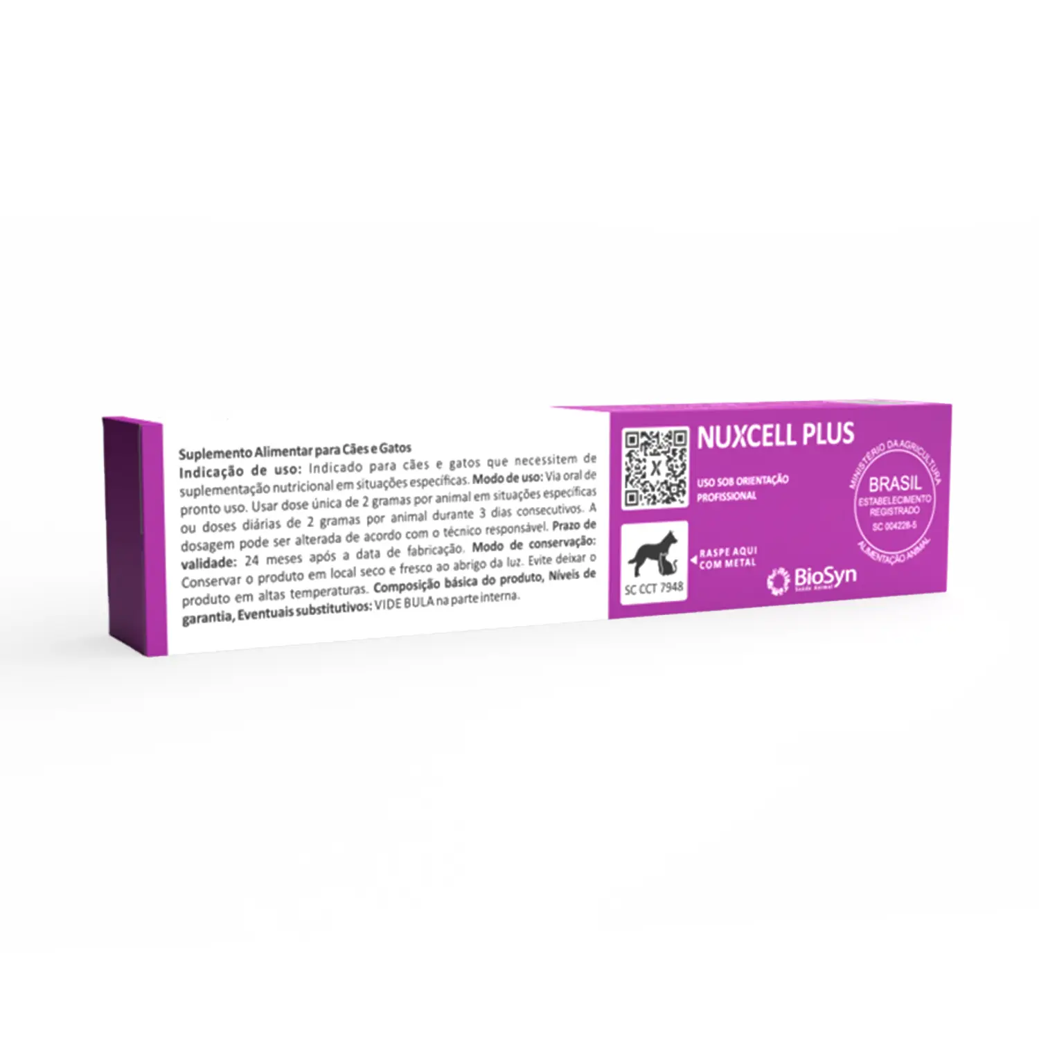 3-Suplemento Nuxcell Plus para Caes e Gatos 2g