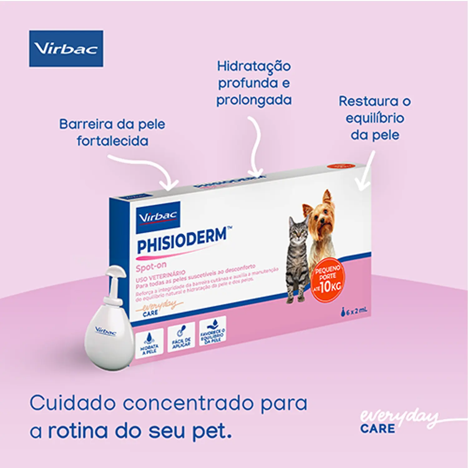3-Phisioderm Spot On para Caes e Gatos