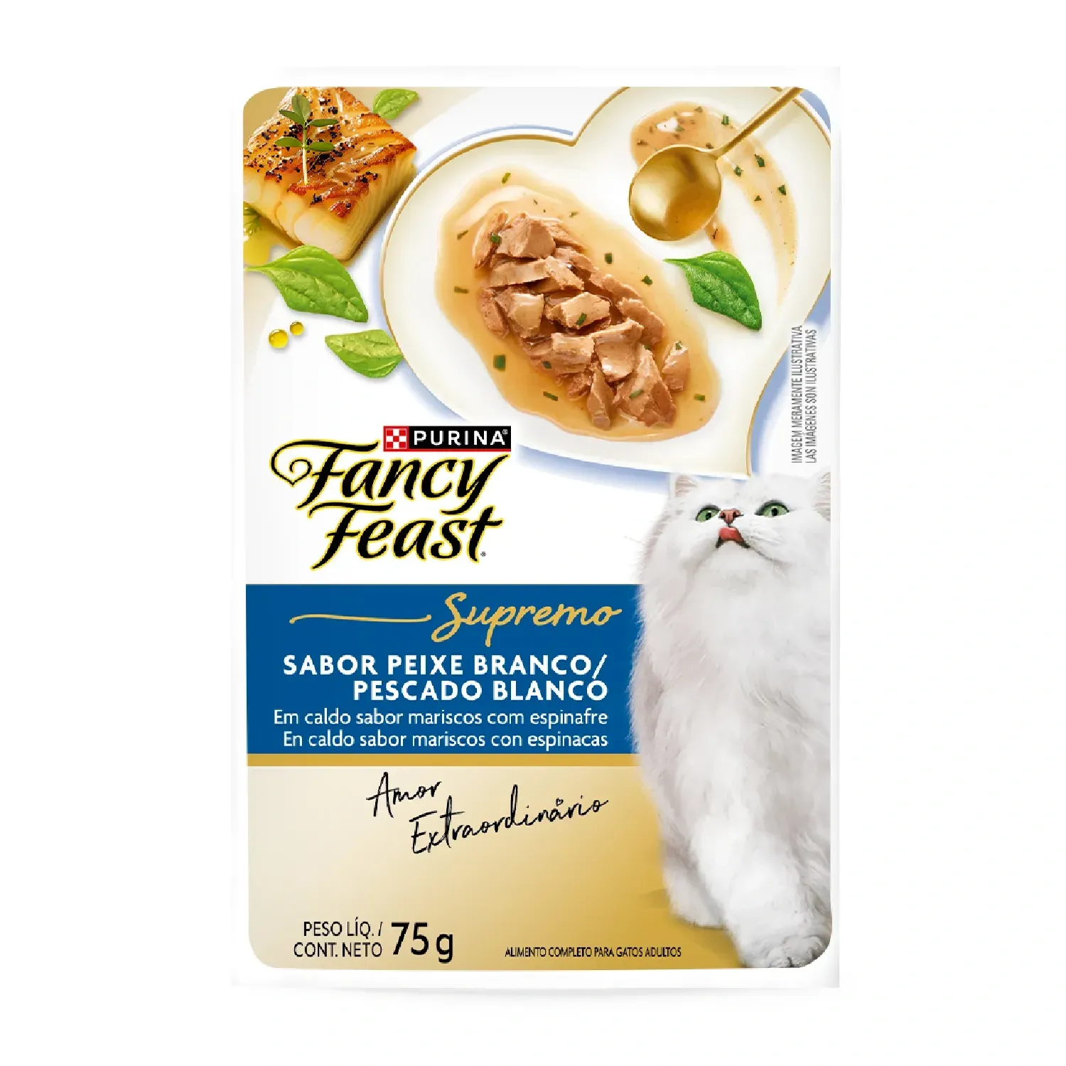 Ração Úmida Fancy Feast Supremo Peixe Branco