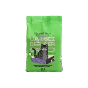 Areia Higiênica Biodegradável para Gatos Grãos Finos Milho e Mandioca Cansei de Ser Gato