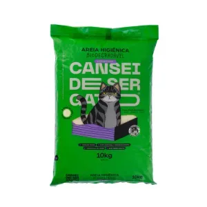 Areia Higiênica Biodegradável para Gatos Grãos Finos Milho e Mandioca Cansei de Ser Gato