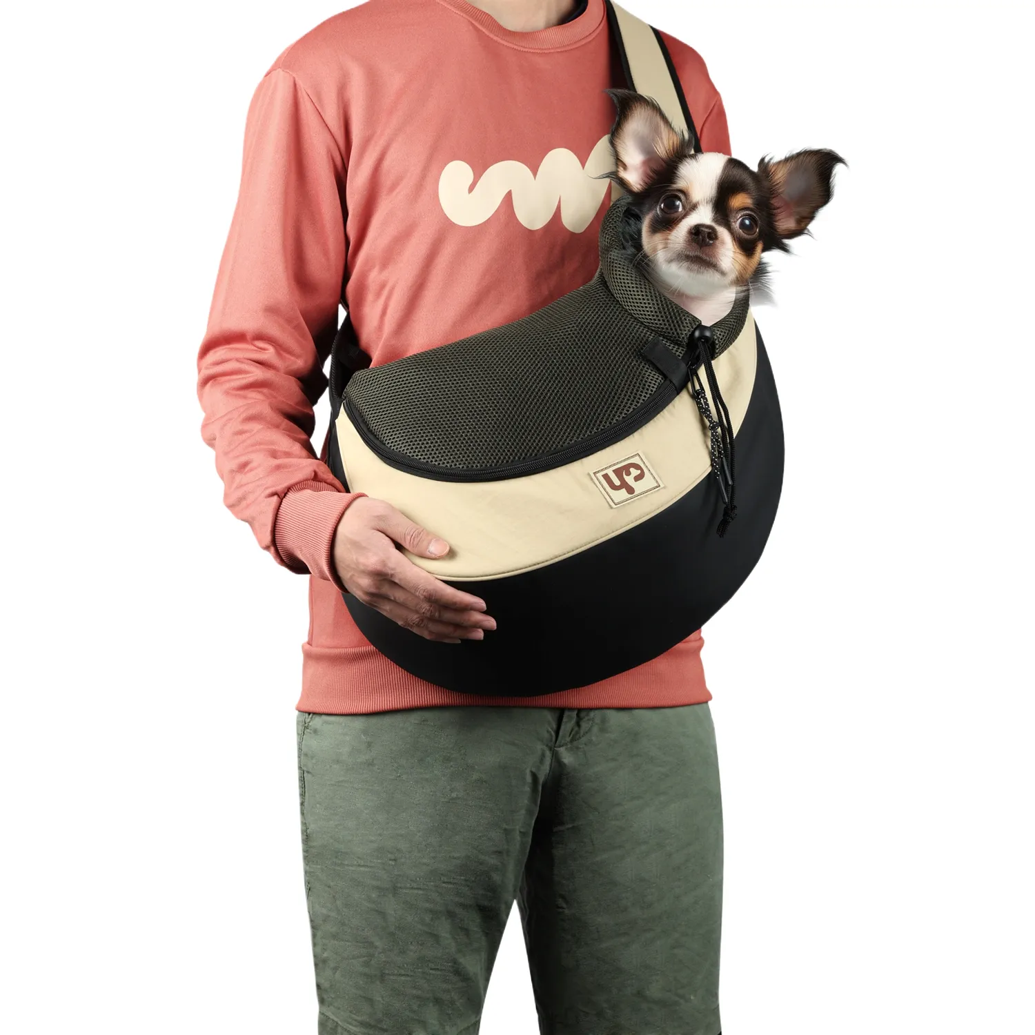 Bolsa-de-Transporte-Lateral-Ajustavel-Up4You-Bege-cachorro