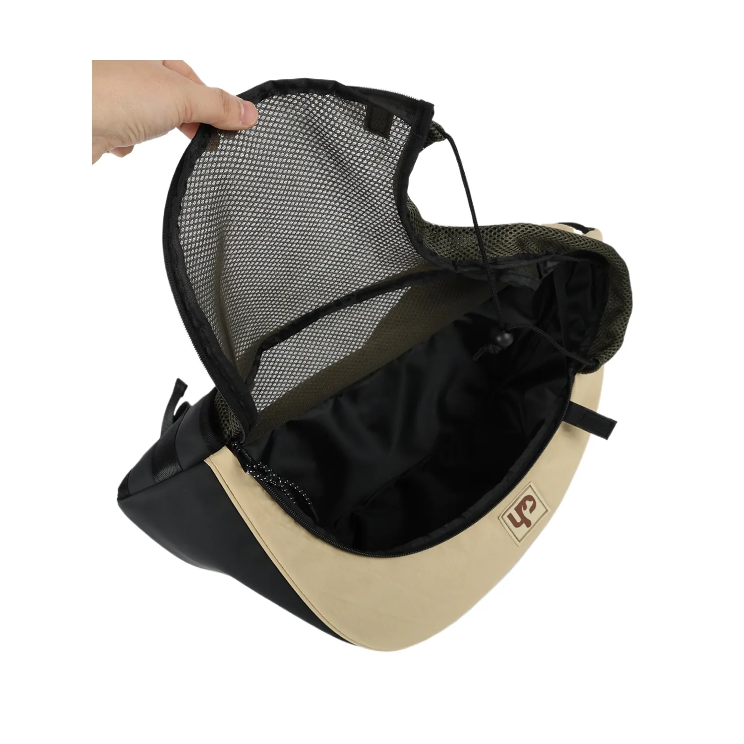 Bolsa-de-Transporte-Lateral-Ajustavel-Up4You-Bege-aberta