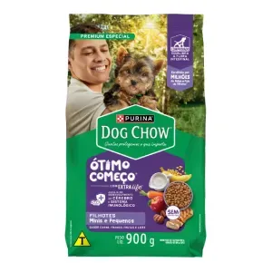 Ração Dog Chow Ótimo Começo Cães Filhotes Minis e Pequenos Carne, Frango e Arroz