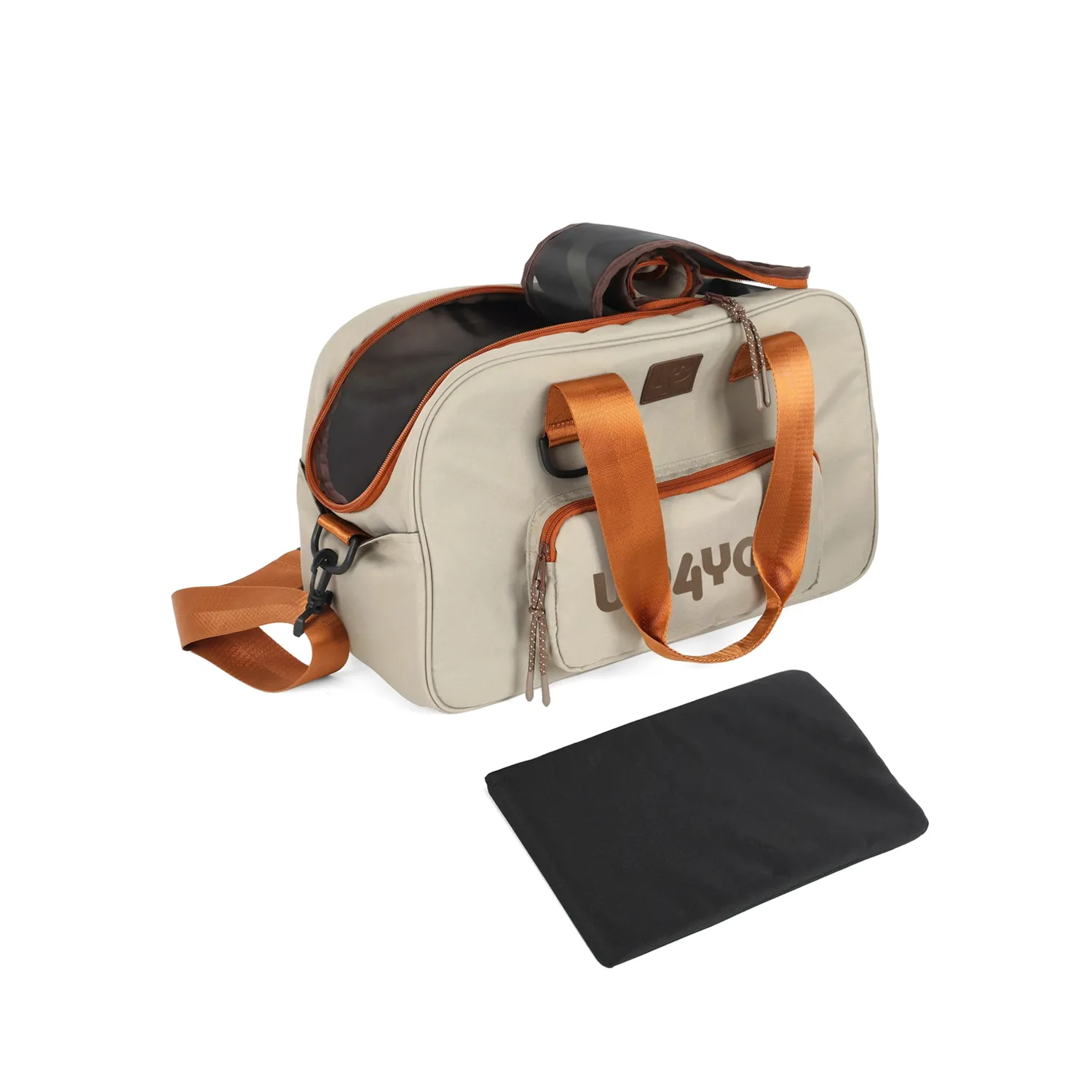 Bolsa-de-Transporte-Transversal-Plush-Up4you-Bege-almofada-removivel-