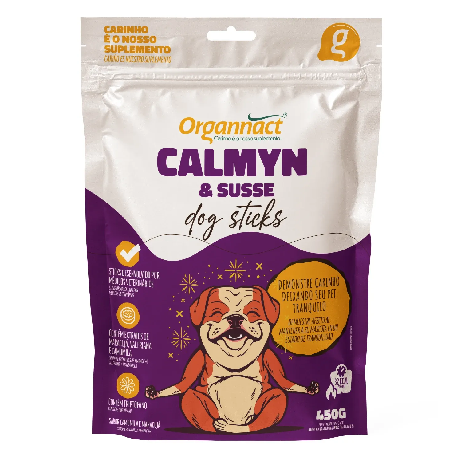 Petisco Sticks Calmyn e Susse Organnact