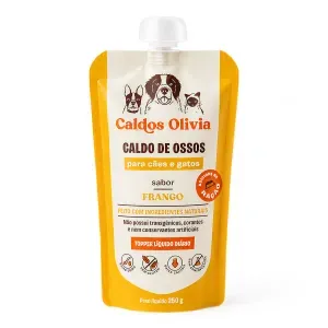 Caldo de Ossos Olivia para Cães e Gatos Frango - 250 ml
