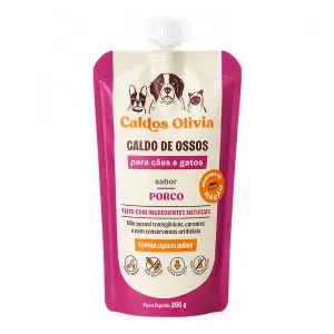 Caldo de Ossos Olivia para Cães e Gatos Porco - 250 ml