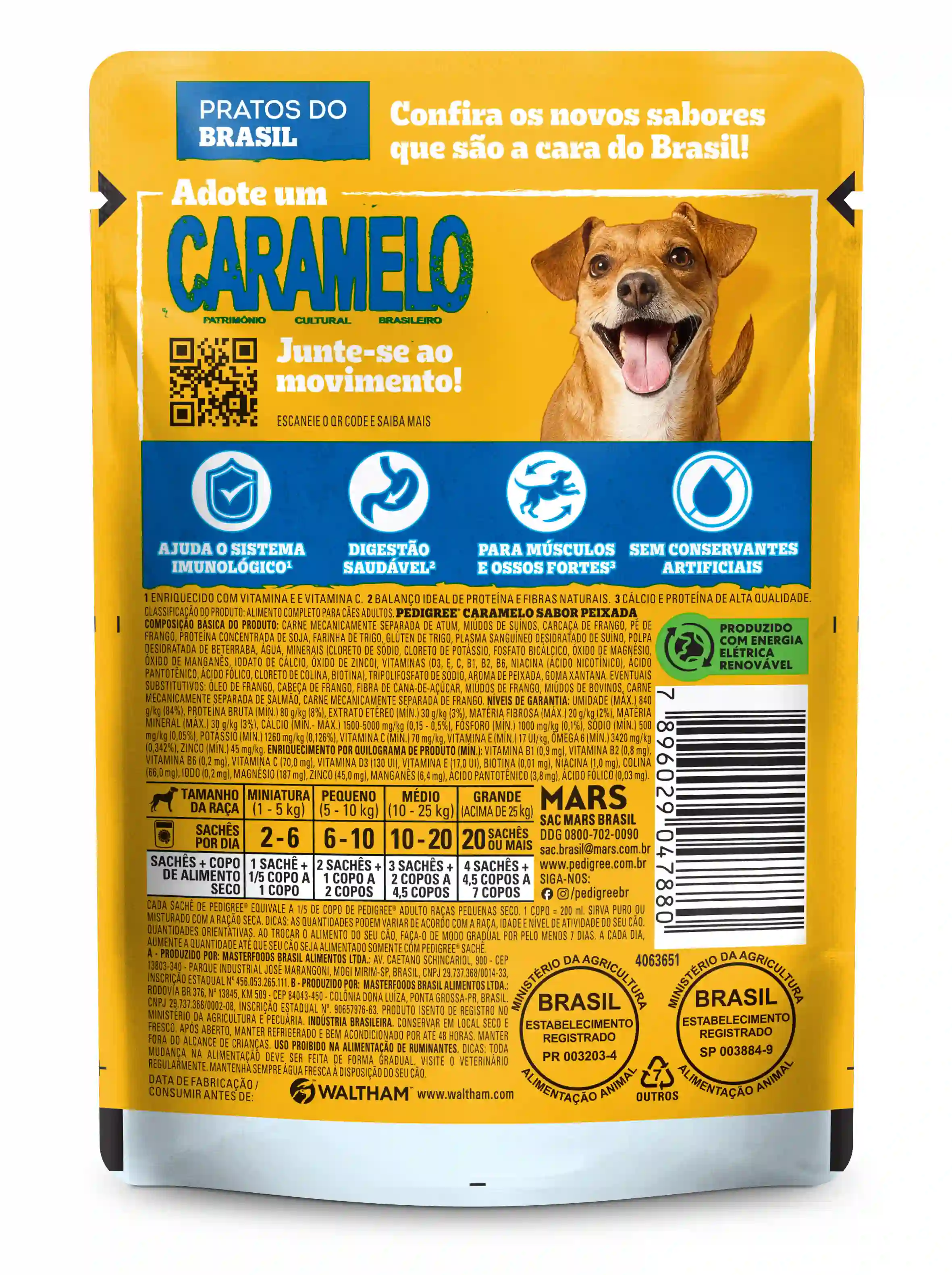 Ração Úmida Pedigree Caramelo Cães Adultos Sachê Peixada