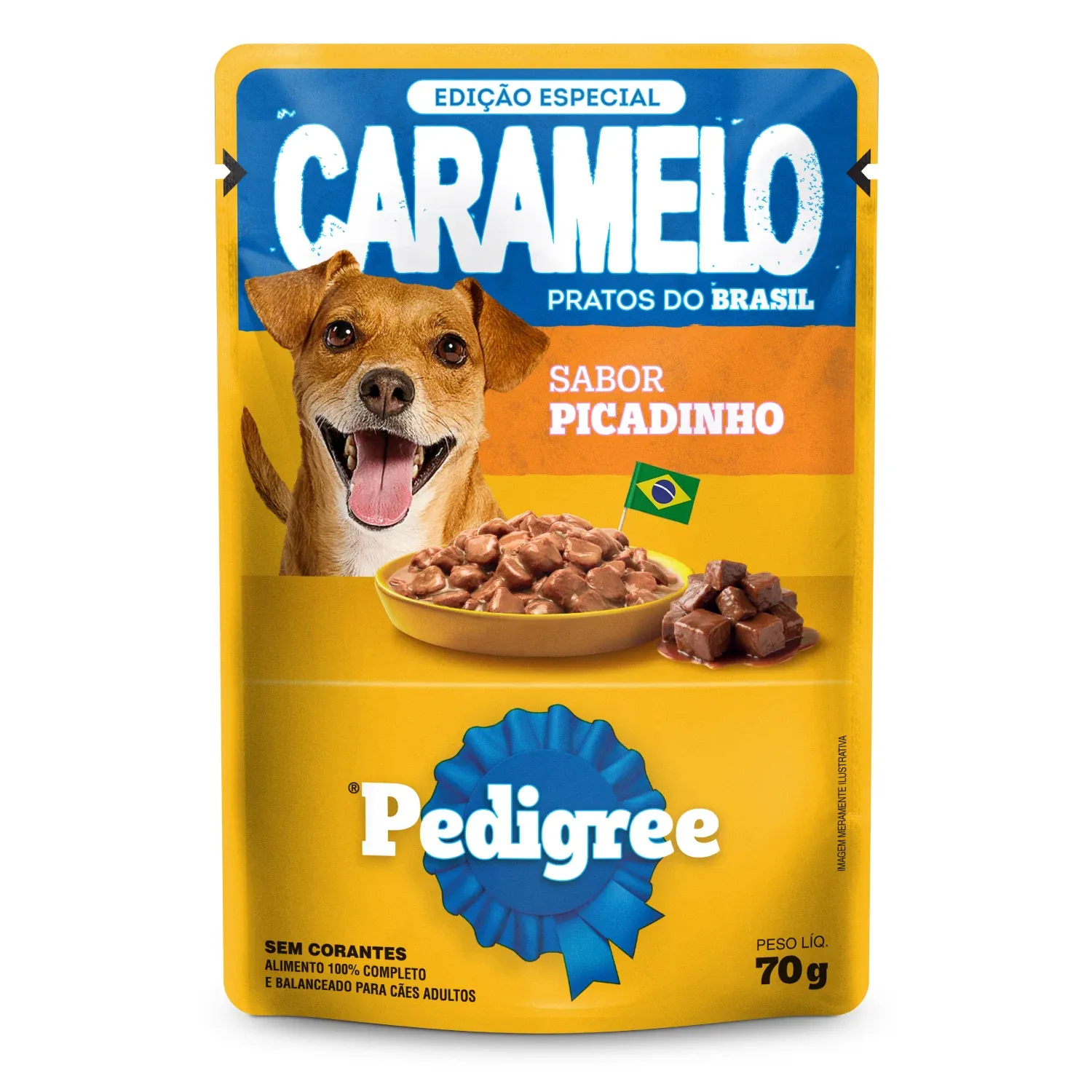 Ração Úmida Pedigree Caramelo Cães Adultos Sachê Picadinho