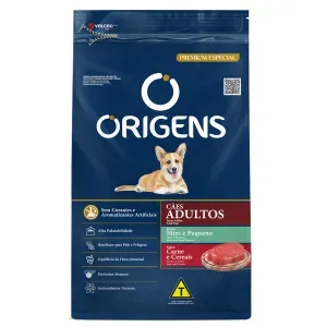 Ração Origens Cães Adultos Minis e Pequenos Carne e Cereais