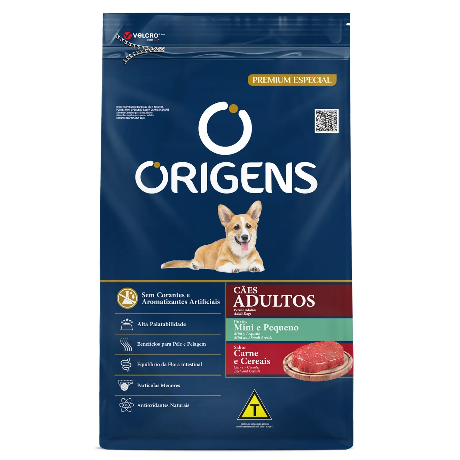 Ração Origens Cães Adultos Minis e Pequenos Carne e Cereais