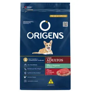 Ração Origens Cães Adultos Minis e Pequenos Carne e Cereais