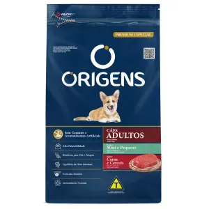 Ração Origens Cães Adultos Minis e Pequenos Carne e Cereais