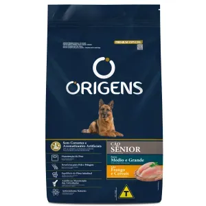 Ração Origens Cães Sênior Médio e Grande Frango e Cereais - 3 kg