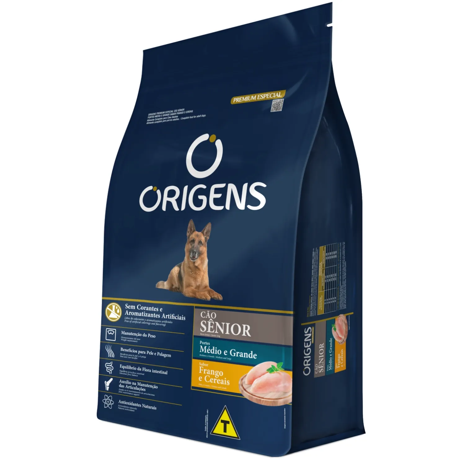 Ração Origens Cães Sênior Médio e Grande Frango e Cereais