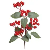 Galho Decorativo Berries 40cm Vermelho e Verde Cromus
