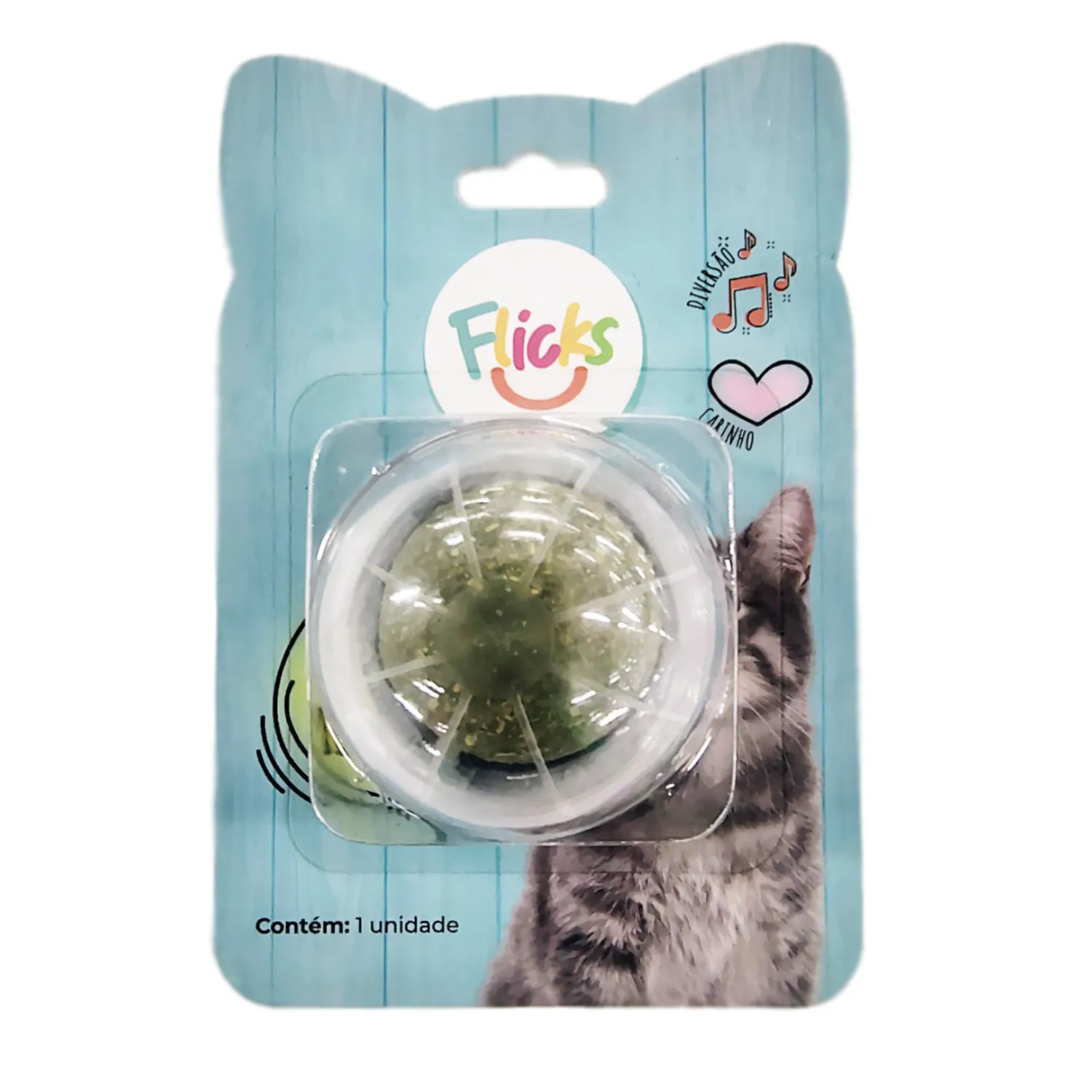 2-Brinquedo Wall Ball Catnip para Gatos Flicks Cinza